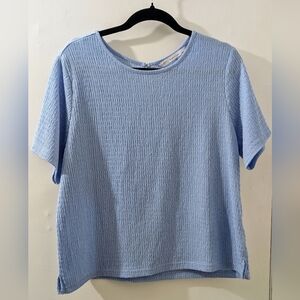 Véro Light Blue Textured Women's Top Large